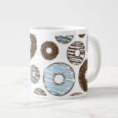 Muster von Donuts, blauen Donuts, braunen Donuts Jumbo-Tasse (Vorderseite Rechts)