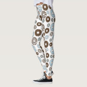 Muster von Donuts, blauen Donuts, braunen Donuts Leggings (Links)
