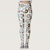 Muster von Donuts, blauen Donuts, braunen Donuts Leggings (Vorderseite)