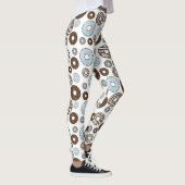 Muster von Donuts, blauen Donuts, braunen Donuts Leggings (Rechts)