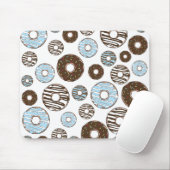 Muster von Donuts, blauen Donuts, braunen Donuts Mousepad (Mit Mouse)