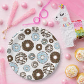 Muster von Donuts, blauen Donuts, braunen Donuts Pappteller (Party)