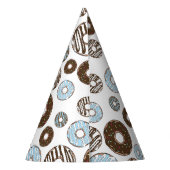 Muster von Donuts, blauen Donuts, braunen Donuts Partyhütchen (Rückseite)