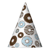 Muster von Donuts, blauen Donuts, braunen Donuts Partyhütchen (Links)