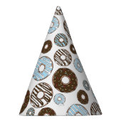 Muster von Donuts, blauen Donuts, braunen Donuts Partyhütchen (Rechts)