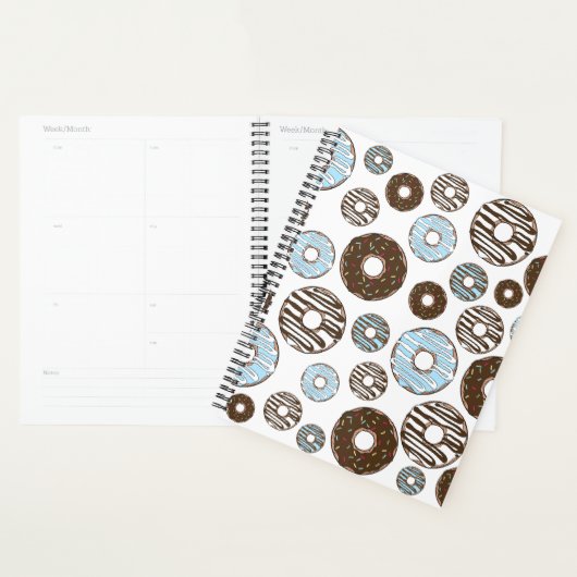 Muster von Donuts, blauen Donuts, braunen Donuts Planer (Anzeige)
