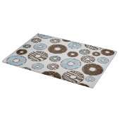 Muster von Donuts, blauen Donuts, braunen Donuts Schneidebrett (Ecke)
