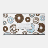 Muster von Donuts, blauen Donuts, braunen Donuts Schreibtischunterlage (Tastatur & Maus)
