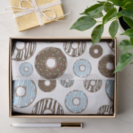 Muster von Donuts, blauen Donuts, braunen Donuts Seidenpapier