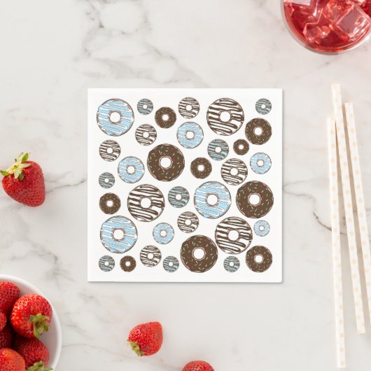 Muster von Donuts, blauen Donuts, braunen Donuts Serviette (Beispiel)