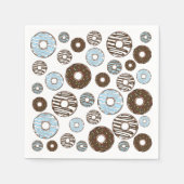 Muster von Donuts, blauen Donuts, braunen Donuts Serviette (Vorderseite)