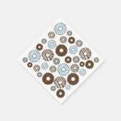 Muster von Donuts, blauen Donuts, braunen Donuts Serviette (Ecke)
