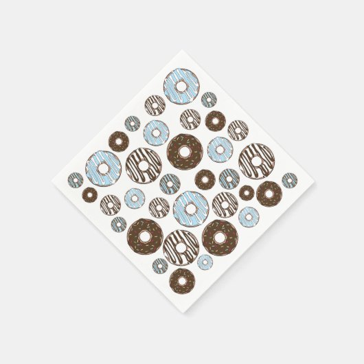 Muster von Donuts, blauen Donuts, braunen Donuts Serviette (Ecke)