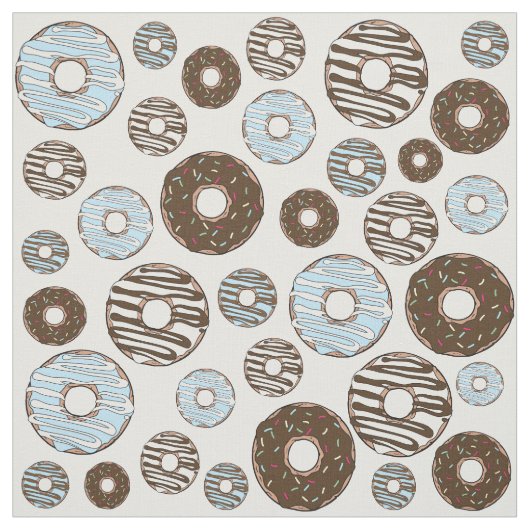 Muster von Donuts, blauen Donuts, braunen Donuts Stoff (Muster)