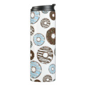 Muster von Donuts, blauen Donuts, braunen Donuts Thermosbecher (Nach links gedreht)