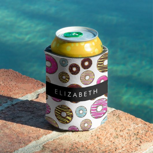 Muster von Donuts, farbenfrohe Donuts, Ihr Name Dosenkühler (In Situ Pool)