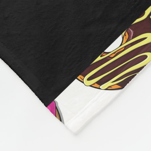 Muster von Donuts, farbenfrohe Donuts, Ihr Name Fleecedecke (Ecke)