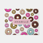 Muster von Donuts, farbenfrohe Donuts, Ihr Name Fußmatte (Vorderseite)