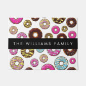 Muster von Donuts, farbenfrohe Donuts, Ihr Name Fußmatte (Vorderseite)