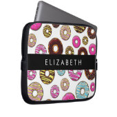 Muster von Donuts, farbenfrohe Donuts, Ihr Name Laptopschutzhülle (Vorne Rechts)
