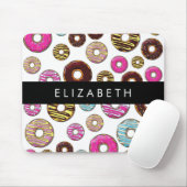 Muster von Donuts, farbenfrohe Donuts, Ihr Name Mousepad (Mit Mouse)