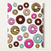 Muster von Donuts, farbenfrohe Donuts, Ihr Name Planer (Rückseite)