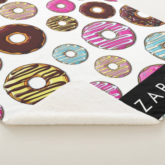 Muster von Donuts, farbenfrohe Donuts, Ihr Name Sherpadecke (3/4)