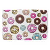 Muster von Donuts, farbenfrohe Donuts, Sprinklen Badematte (Vorderseite)