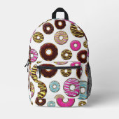 Muster von Donuts, farbenfrohe Donuts, Sprinklen Bedruckter Rucksack (Vorderseite)