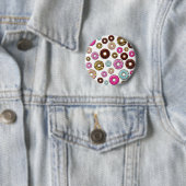 Muster von Donuts, farbenfrohe Donuts, Sprinklen Button (Beispiel)