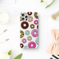 Muster von Donuts, farbenfrohe Donuts, Sprinklen