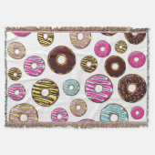 Muster von Donuts, farbenfrohe Donuts, Sprinklen Decke (Vorderseite)