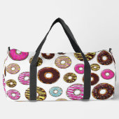 Muster von Donuts, farbenfrohe Donuts, Sprinklen Duffle Bag (Vorderseite)
