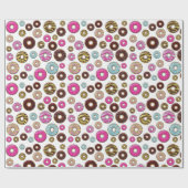 Muster von Donuts, farbenfrohe Donuts, Sprinklen Geschenkpapier (Flach)