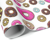 Muster von Donuts, farbenfrohe Donuts, Sprinklen Geschenkpapier (Rolleneckpunkt)