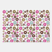 Muster von Donuts, farbenfrohe Donuts, Sprinklen Geschenkpapier Set (Vorderseite)
