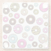 Muster von Donuts, farbenfrohe Donuts, Sprinklen Glasuntersetzer (Rückseite)