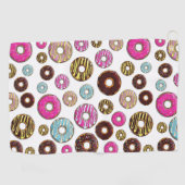 Muster von Donuts, farbenfrohe Donuts, Sprinklen Golfhandtuch (Horizontal)