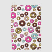 Muster von Donuts, farbenfrohe Donuts, Sprinklen Golfhandtuch (Vorderseite)