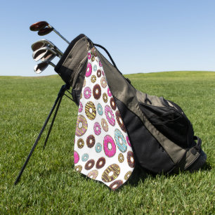 Muster von Donuts, farbenfrohe Donuts, Sprinklen Golfhandtuch