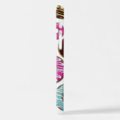 Muster von Donuts, farbenfrohe Donuts, Sprinklen iPhone Hülle (Linke Seite)