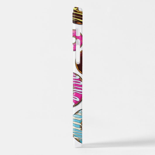 Muster von Donuts, farbenfrohe Donuts, Sprinklen iPhone Hülle (Linke Seite)