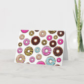 Muster von Donuts, farbenfrohe Donuts, Sprinklen Karte (Vorderseite)