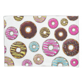 Muster von Donuts, farbenfrohe Donuts, Sprinklen Kissenbezug (Vorderseite)