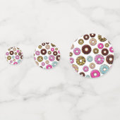 Muster von Donuts, farbenfrohe Donuts, Sprinklen Konfetti (Vorderseiten)