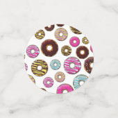 Muster von Donuts, farbenfrohe Donuts, Sprinklen Konfetti (Klein Vorderseite)