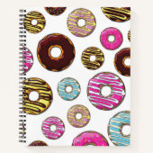 Muster von Donuts, farbenfrohe Donuts, Sprinklen Notizblock (Vorderseite)