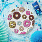 Muster von Donuts, farbenfrohe Donuts, Sprinklen Pappteller (Party)
