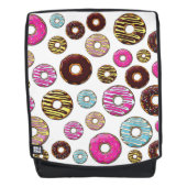Muster von Donuts, farbenfrohe Donuts, Sprinklen Rucksack (Vorderseite)