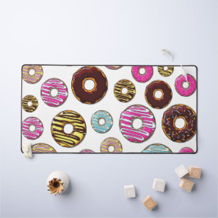 Muster von Donuts, farbenfrohe Donuts, Sprinklen Schreibtischunterlage